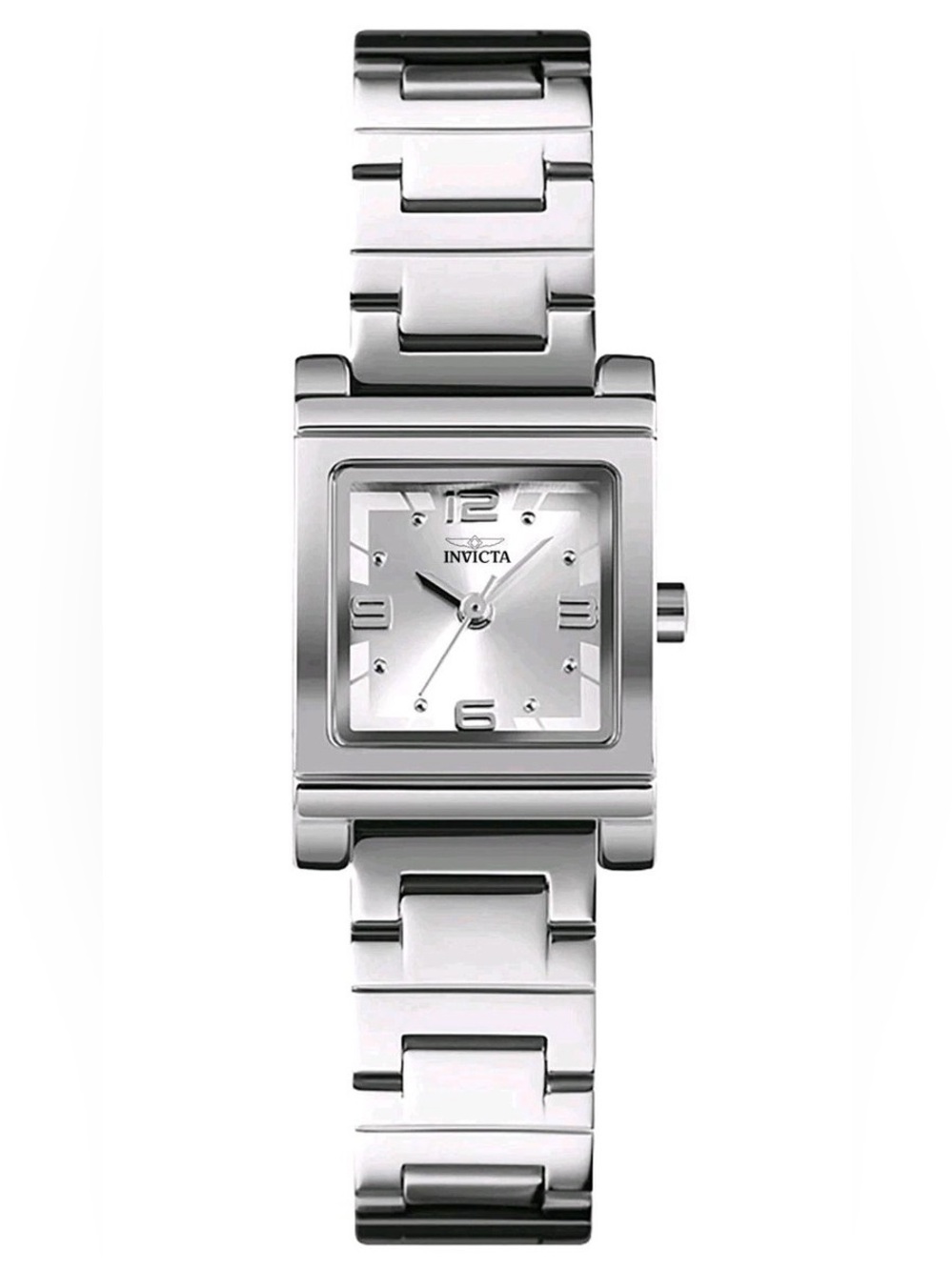 Invicta Angel Ladies Silver Square Stainless Steel Bracelet Watch NWT NIB